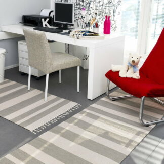 VM Carpet Hilla puuvillamatto 160x230 Valkoinen/musta