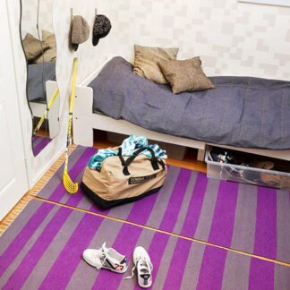 VM Carpet Hilla puuvillamatto 75x200 Valkoinen/musta