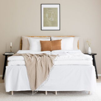 Lempi helmalakana 90x200 cm 45 cm korkea valkoinen