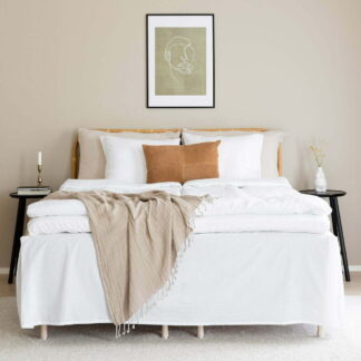 Lempi helmalakana 180x200 cm 45 cm korkea  valkoinen