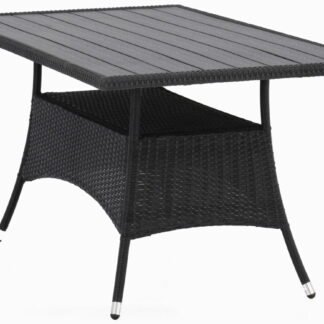 Outfit Oscar puutarhapöytä 150x85 cm musta polyrottinki/metalli