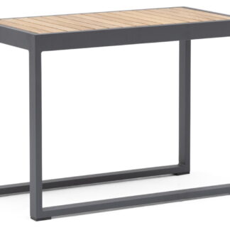 Hillerstorp Oxelunda sivupöytä korkea hiilenharmaa/teak