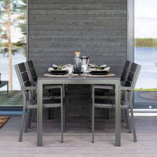 Saari aintwood 4-hengen ruokailuryhmä tummanharmaa