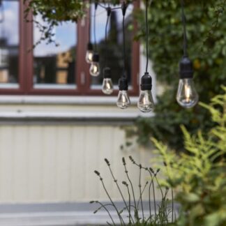 String Light ulkovalosarja 10-ledillä musta