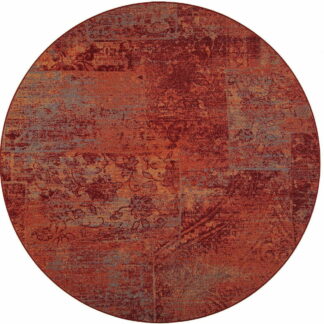 VM Carpet Rustiikki matto 133 cm pyöreä puna-oranssi 14 kantti 5857