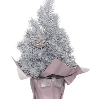 Winteria pieni joulukuusi ruukussa 33 cm hopea