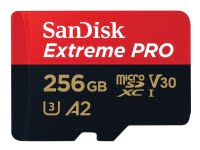SanDisk Extreme PRO, 256 GB, MicroSDXC, Luokka 10, UHS-I, 200 MB/s, 140 MB/s