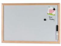Whiteboard 60x40 cm magnetisk med træramme inkl. 1 marker og 2 magneter