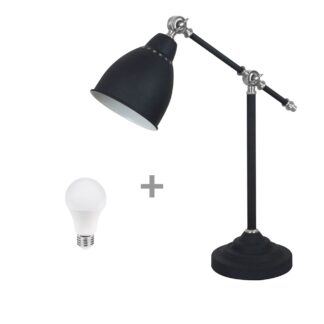 Pöytävalaisin Airam Sansa, E27, Musta + 12W Polttimo