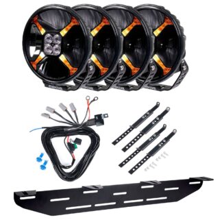 Lisävalo Purelux Bull 9 - Pyöreä / 23 cm / 240W / Ref. 25, 4 kpl - Täydellinen setti