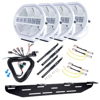 Lisävalo Strands Siberia Skylord White 9 - Pyöreä / 23 cm / 144W / Ref. 25, 4 kpl - Täydellinen setti