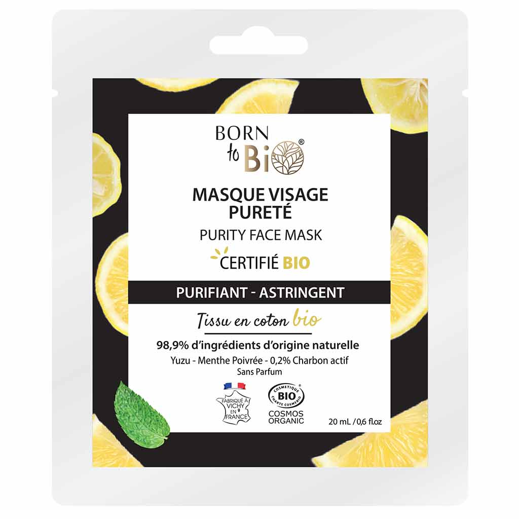 Born to Bio Yuzu Purity Face Mask Puhdistava Kangasnaamio 20ml