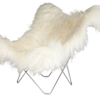 Cuero Iceland Mariposa Wild White lepakkotuoli, kromi jalka