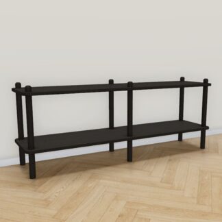 Askel korkea tv-taso 138x35x53,5 cm hiili