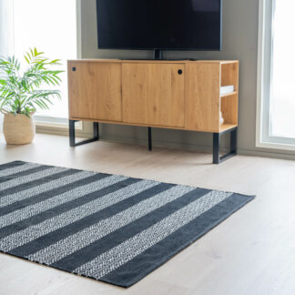 Myytti puuvillamatto 80x150 cm musta/valkoinen