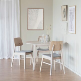 Rowico Home Filippa jatkettava ruokapöytä pyöreä  Ø120-165 cm valkoöljytty tammi