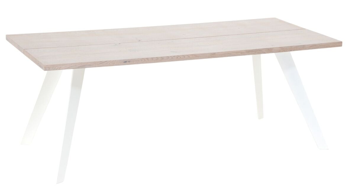 Sling tammi lankkupöytä 195x90 cm valkolakattu tammi/valkoinen