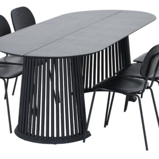 Suoma-Amira 6-hengen ovaali ruokailuryhmä musta