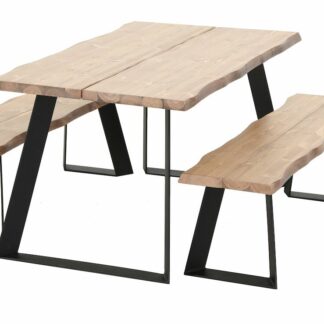 Triangel lankku penkkiryhmä 4-hengen antiikkipetsattu/musta