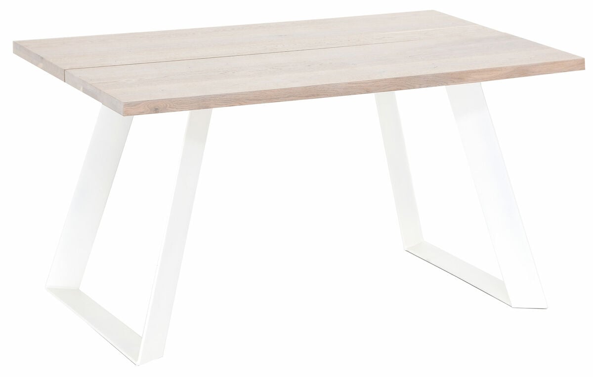 Triangel tammi lankkupöytä 140x90 cm valkolakattu tammi/valkoinen