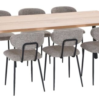 Veini-Daniel 6-hengen ruokaluryhmä lakattu tammi/musta/mocca Java