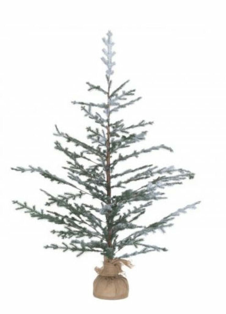 Winteria luminen kuusi juuttiruukussa 90 cm