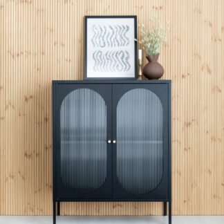 Alvar matala vitriini 90x35 cm musta