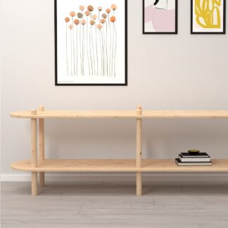 Askel korkea tv-taso 230x35x53,5 cm puuvalmis