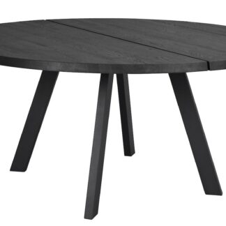 Rowico Home Fred ruokapöytä pyöreä 160 cm musta tammi/musta metallijalka