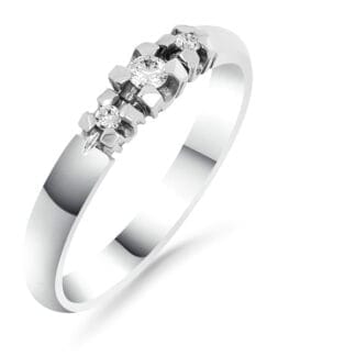 Silván Charlotte timanttisormus 0,09ct, valkokultaa, vihkisormukset