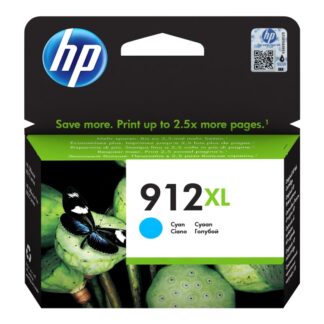 HP 912XL alkuperäinen riittoisa syaani mustepatruuna, Korkea (XL) värintuotto, Väriainepohjainen muste, 9,9 ml, 825 sivua, 1 kpl