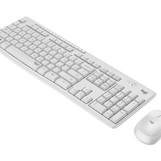 Logitech MK295 Silent Wireless Combo, Täysikokoinen (100 %), Langaton RF, QWERTY, Valkoinen, Sisältää hiiren