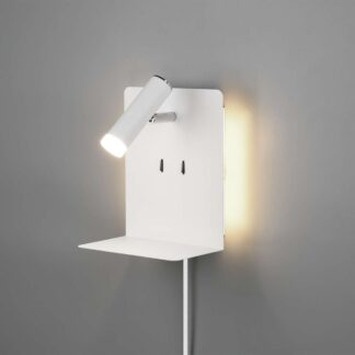 Trio Element LED seinävalaisin USB-portilla mattavalkoinen