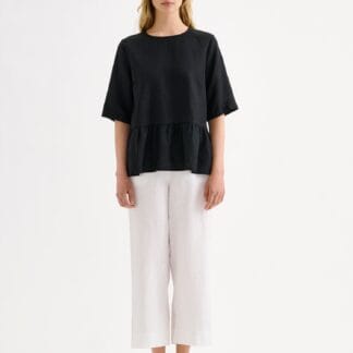 Nanso SAARI culottes-pellavahousut - valkoinen