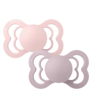 BIBS Pacifier Supreme 2 PACK Silicone Size 1 Blossom/Dusky Lilac