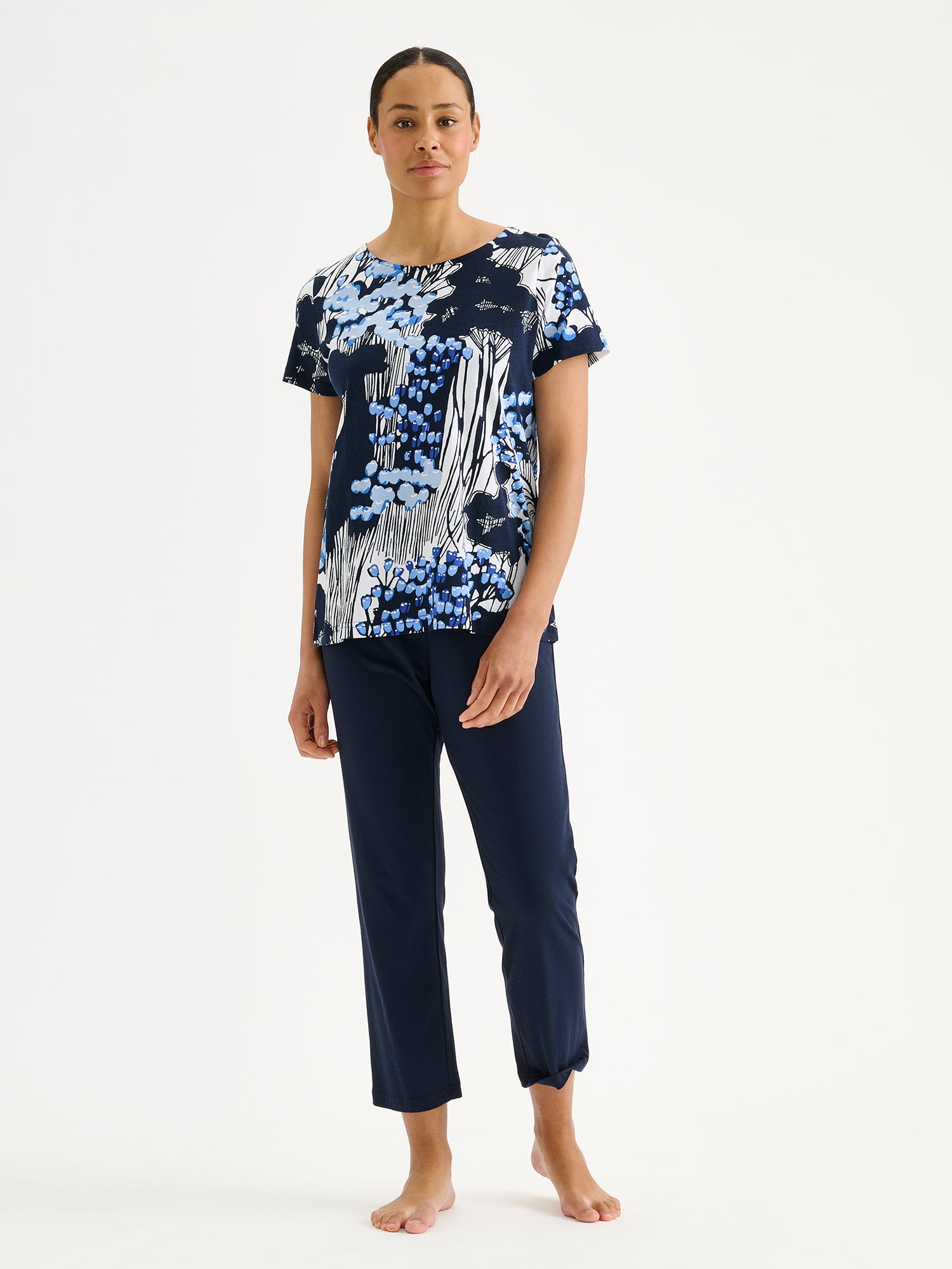 Nanso KIRJOKERTTU lyhythihainen pyjama - sininen