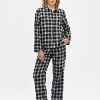 Nanso RUUTU pyjamahousut - mustavalkoinen