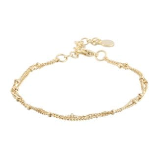 SNÖ of Sweden Amsterdam Double Chain Bracelet Plain Gold Onesize