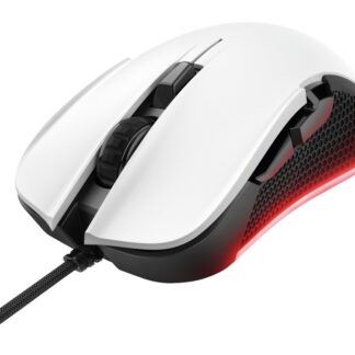 Trust GXT 922W YBAR, Oikeakätinen, Optinen, USB A-tyyppi, 7200 DPI, Musta, Valkoinen