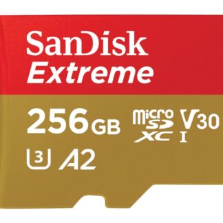 SanDisk Extreme - Flash-muistikortti (microSDXC-SD-sovitin sisältyy) - 256 GB - A2 / Video Class V30 / UHS-I U3 / Class10 - microSDXC UHS-I