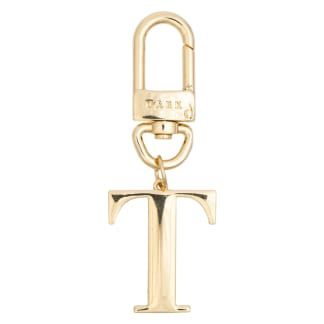 DARK Metal Letter Bag Charm Letter T Gold