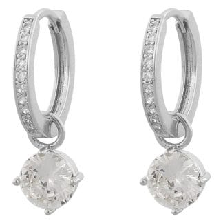 Snö of Sweden Rola Round Ring Ear Silver Clear Onesize