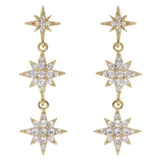 Timi Of Sweden Aurora Dangling Crystal Star Stud Earrings