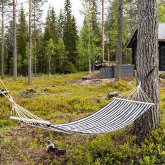 4Living riippumatto 200x80 cm raitakuosi, mustavalkoinen