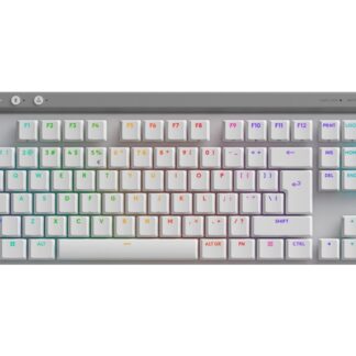 Logitech G G515 - Näppäimistö - LIGHTSPEED - TKL - taustavalaistu - langaton - 2,4 GHz, Bluetooth, USB - QWERTY - US International - avainliitin: GL Tactile - valkoinen