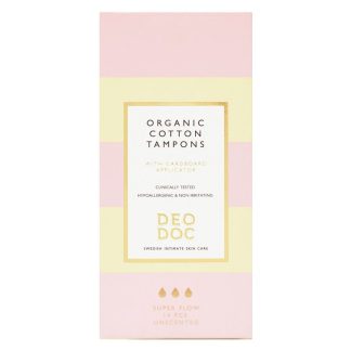DeoDoc Organic Cotton Tampons with Applicator Super 18 kpl