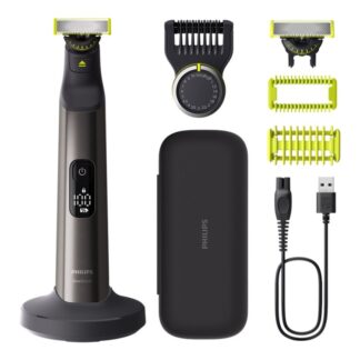 Philips OneBlade Pro 360 QP6652/61 Face + Body, Sisäänrakennettu näyttö, Pestävä, Akku, Kromi