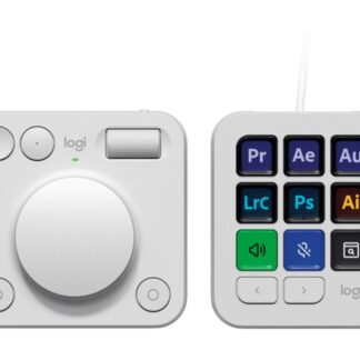 Logitech Master Series MX Creative Console - Näppäimistö ja valintanäppäimistö - taustavalaistu - USB-C - vaaleanharmaa