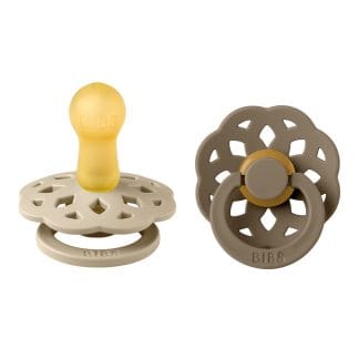 BIBS Pacifier Boheme Latex Size 2 2 kpl – Vanilla/Dark Oak