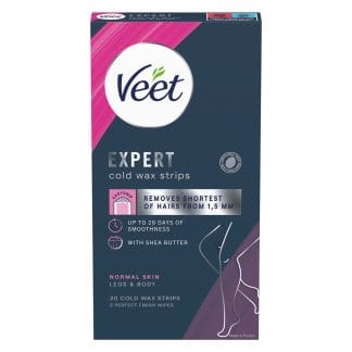 Veet Expert Cold Wax Strips Legs & Body Normal Skin 20 kpl
